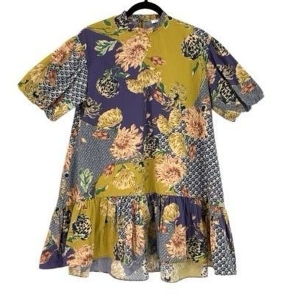 Next Multicolor Floral Print Short Sleeve Ruffle Tiered Dress Size 11yrs - Picture 8 of 8